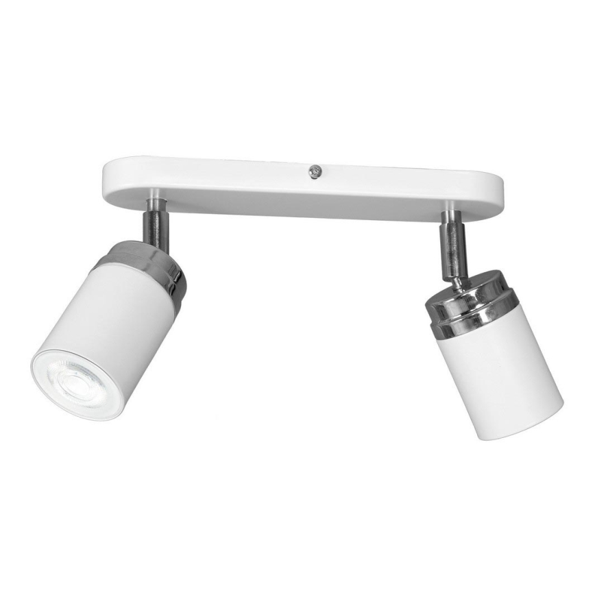 Foco RENO 2xGU10/8W/230V branco/cromado brilhante
