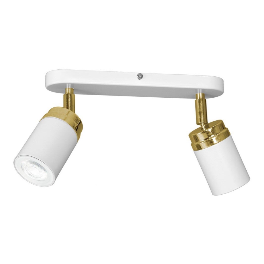Foco RENO 2xGU10/8W/230V branco/dourada