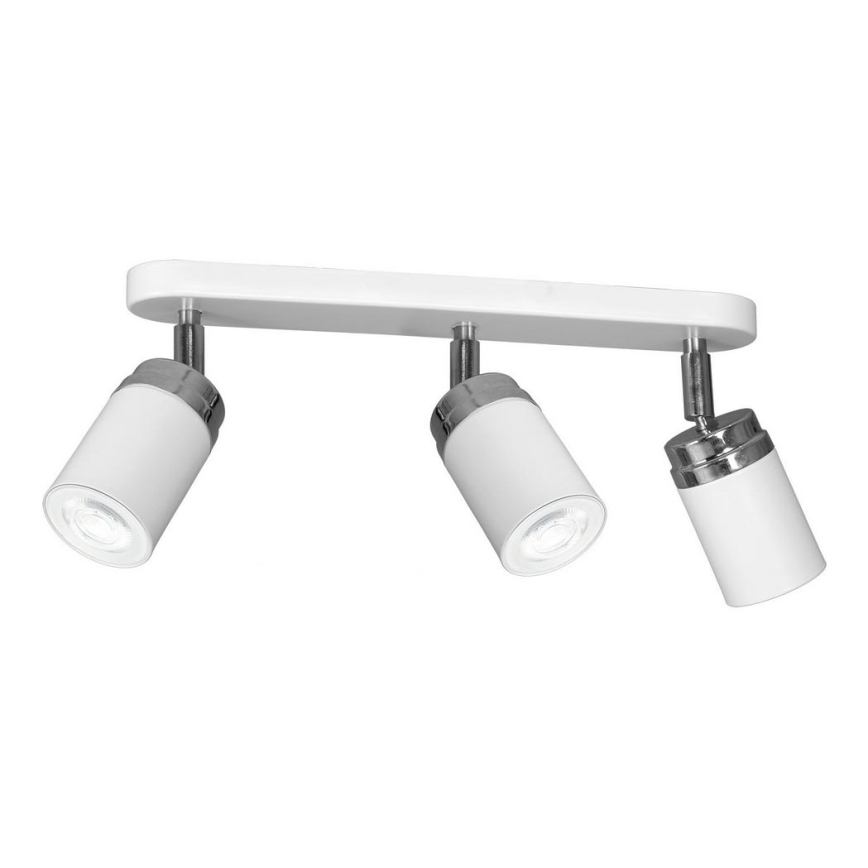 Foco RENO 3xGU10/8W/230V branco/cromado brilhante