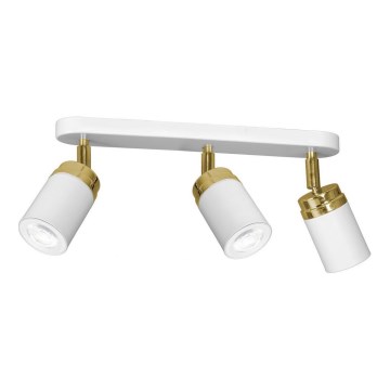 Foco RENO 3xGU10/8W/230V branco/dourada