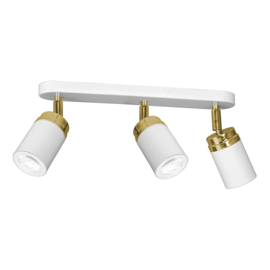Foco RENO 3xGU10/8W/230V branco/dourada