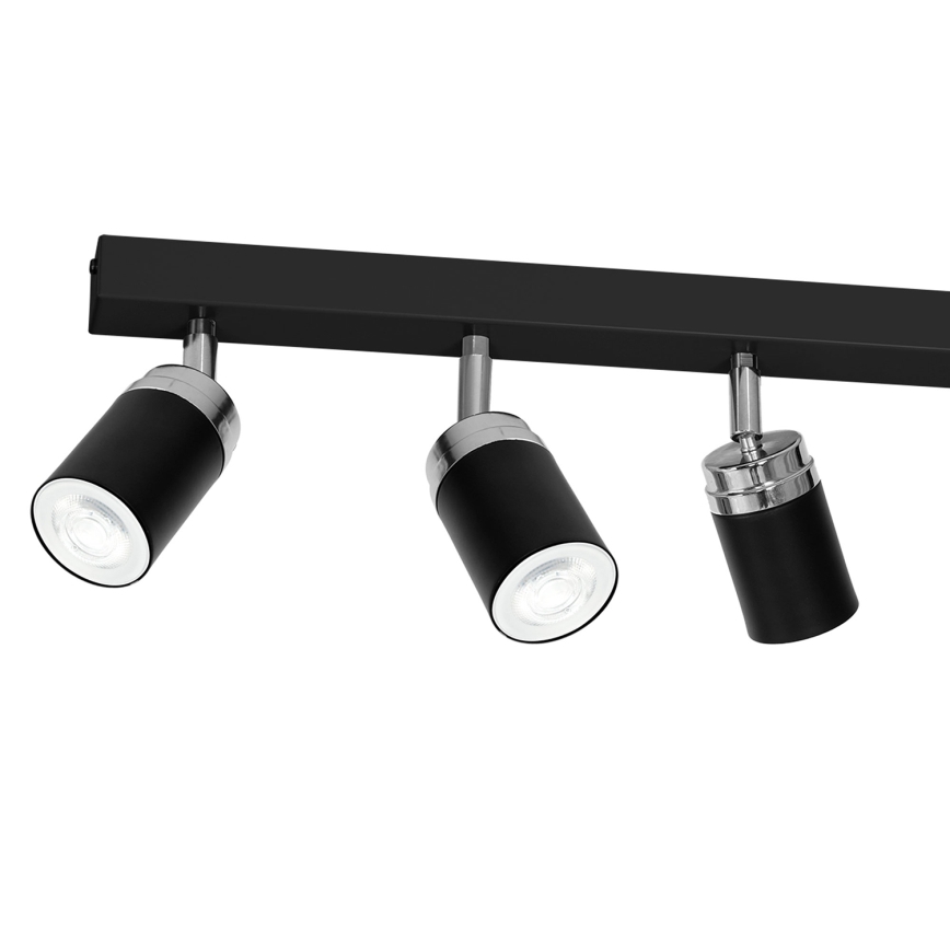 Foco RENO 6xGU10/60W/230V preto/cromado brilhante