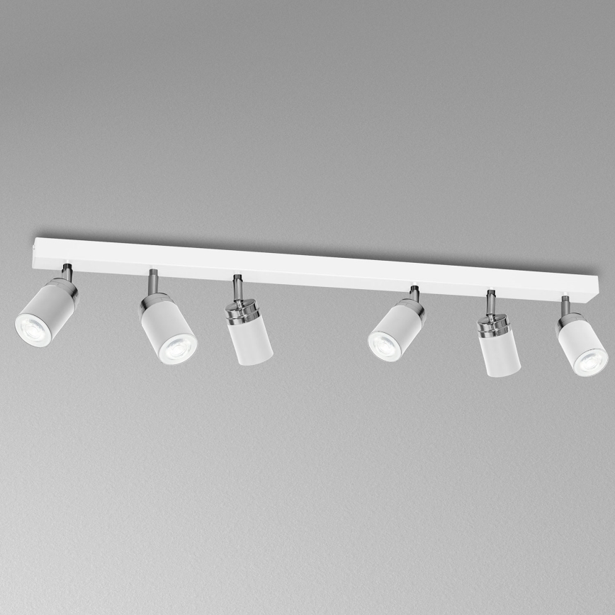 Foco RENO 6xGU10/8W/230V branco/cromado brilhante