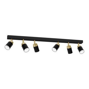 Foco RENO 6xGU10/8W/230V preto/dourada
