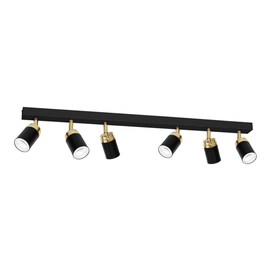 Foco RENO 6xGU10/8W/230V preto/dourada