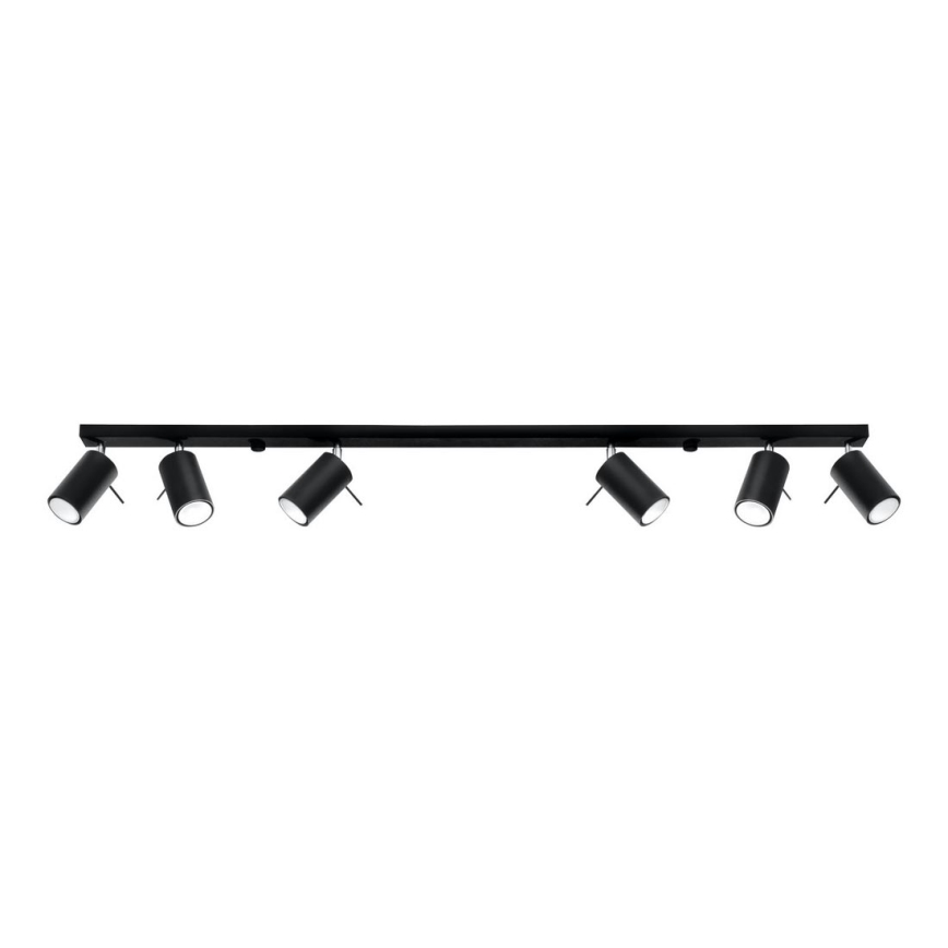 Foco RING 6L 6xGU10/10W/230V preto