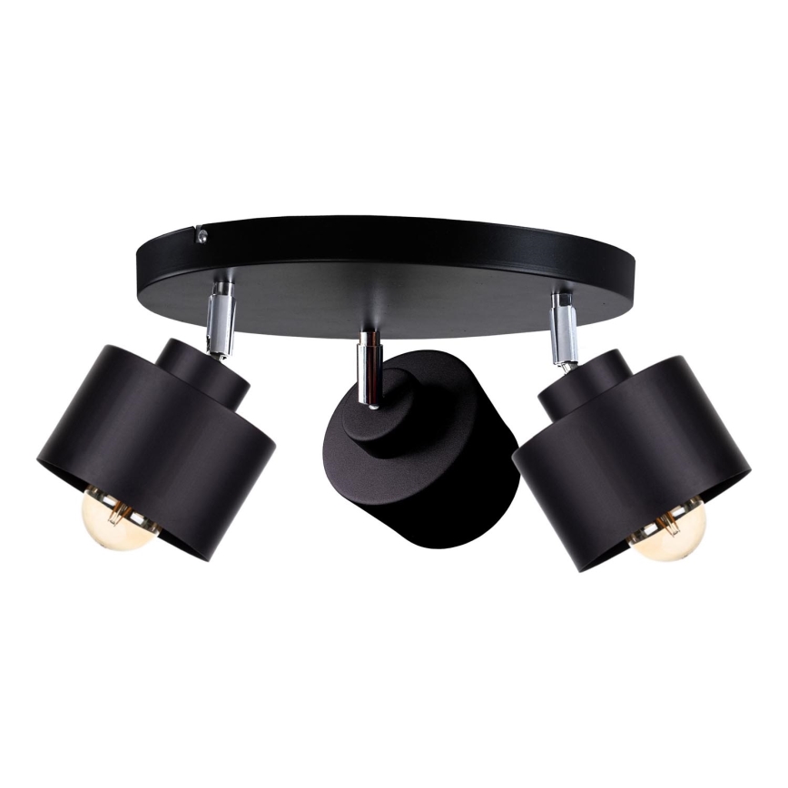 Foco SIMPLY BLACK 3xE27/60W/230V diâmetro 30 cm