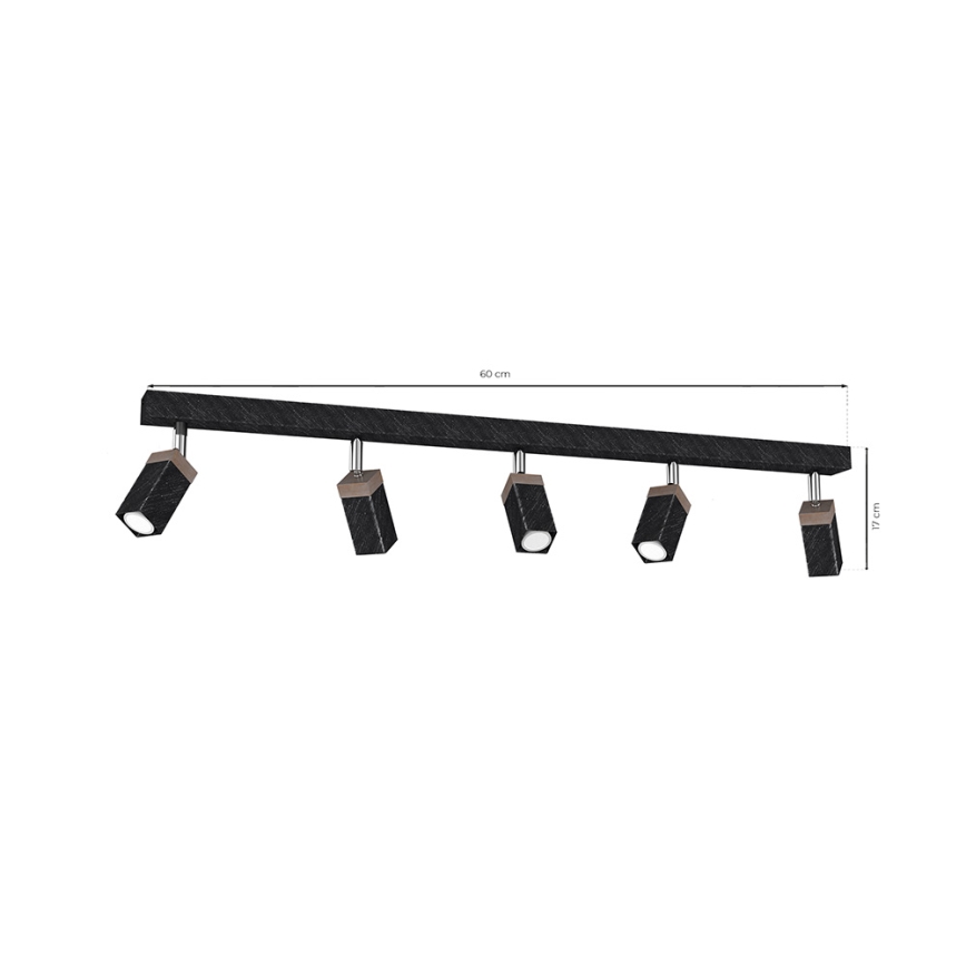 Foco SOLO 5xGU10/MR11/40W/230V preto