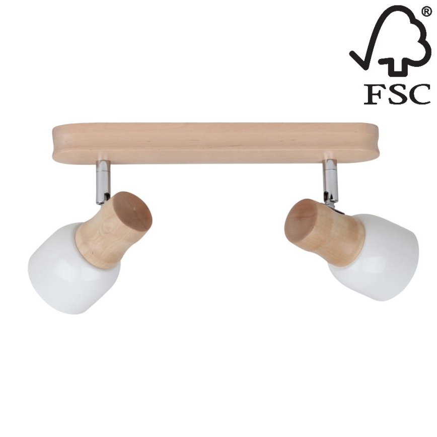 Foco SVANTJE 2xE14/40W/230V bétula - certificado por FSC