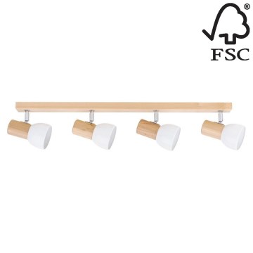 Foco SVENDA 4xE27/60W/230V bétula - certificado por FSC