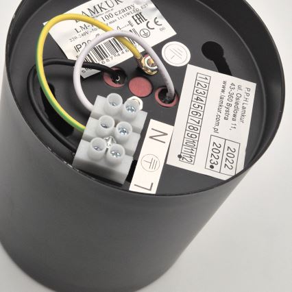 Foco TACO 1xE27/15W/230V preto