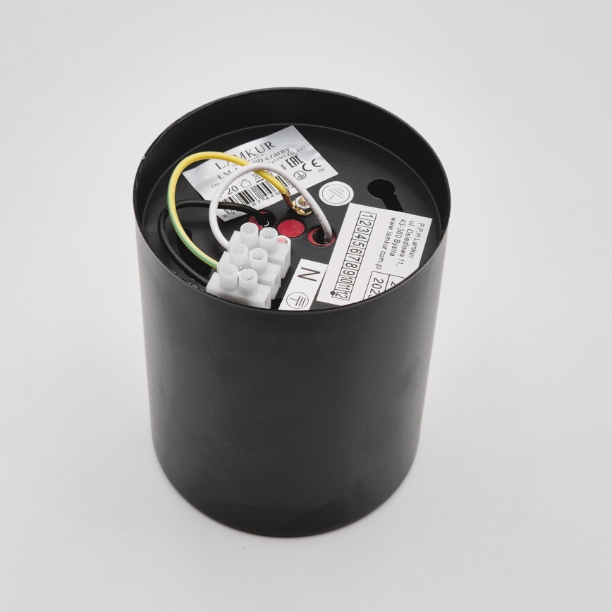 Foco TACO 1xE27/15W/230V preto