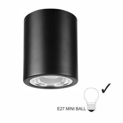 Foco TACO 1xE27/15W/230V preto