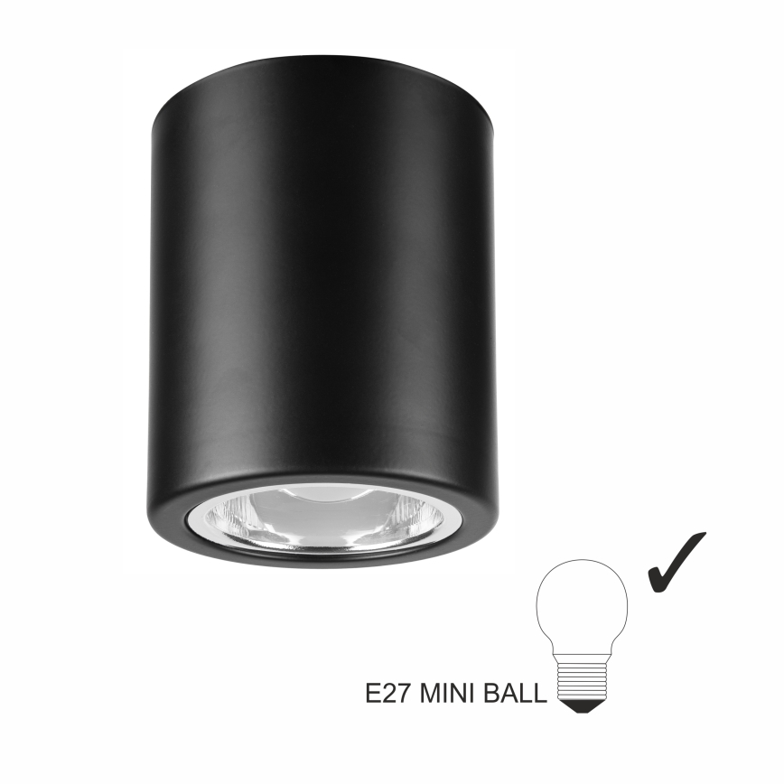 Foco TACO 1xE27/15W/230V preto