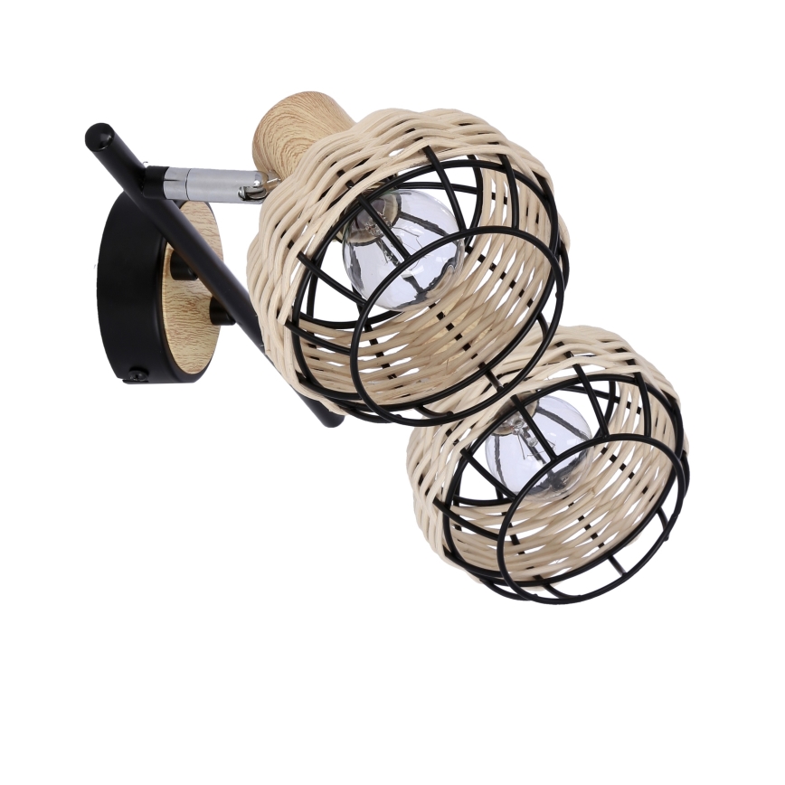 Foco TAJGA 2xE14/40W/230V vime/preto
