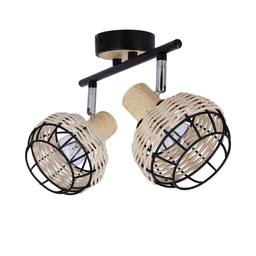 Foco TAJGA 2xE14/40W/230V vime/preto