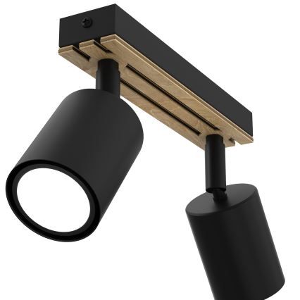 Foco TERRA 2xGU10/8W/230V preto/carvalho