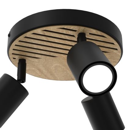Foco TERRA 3xGU10/8W/230V preto/carvalho