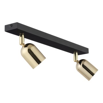 Foco TOP 2xGU10/10W/230V preto/dourado