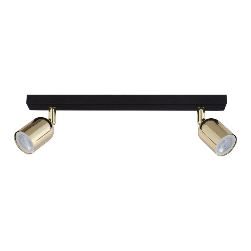 Foco TOP 2xGU10/10W/230V preto/dourado