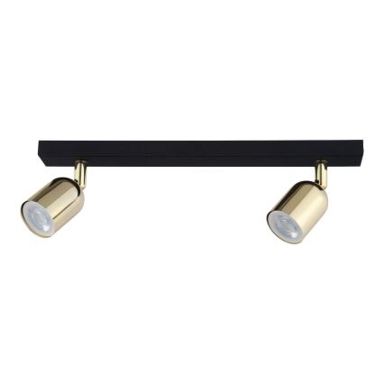 Foco TOP 2xGU10/10W/230V preto/dourado