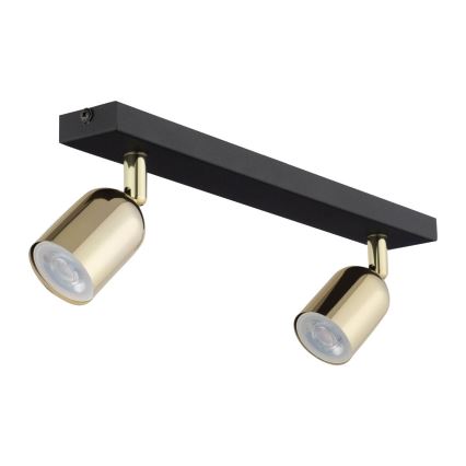 Foco TOP 2xGU10/10W/230V preto/dourado