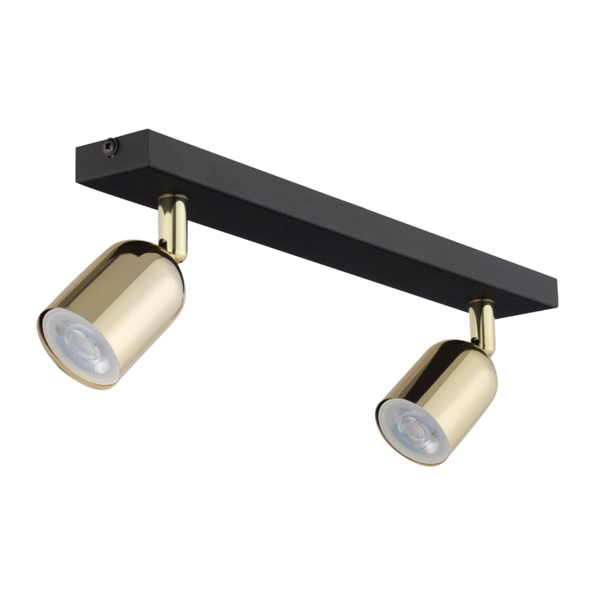 Foco TOP 2xGU10/10W/230V preto/dourado