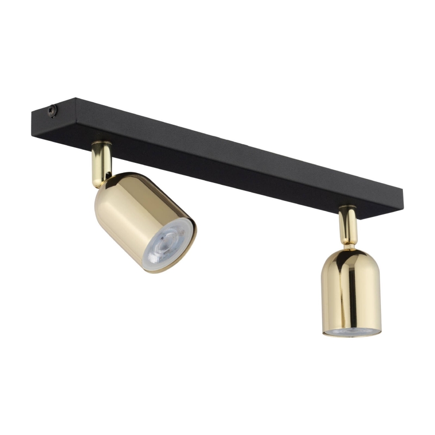 Foco TOP 2xGU10/10W/230V preto/dourado