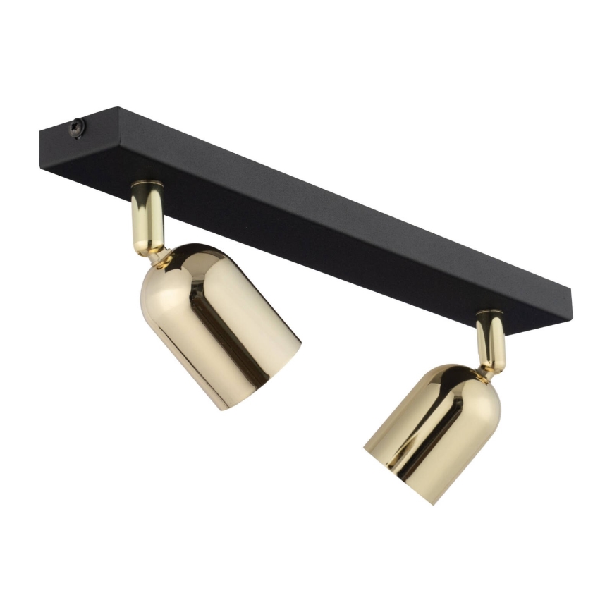 Foco TOP 2xGU10/10W/230V preto/dourado