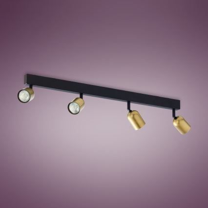 Foco TOP 4xGU10/10W/230V dourado/preto