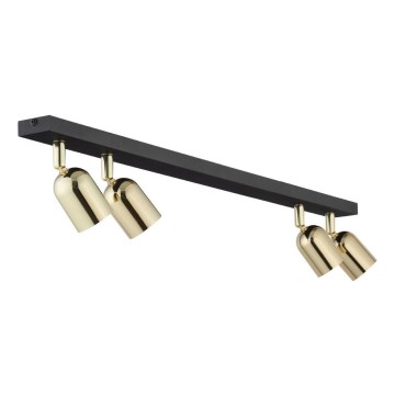 Foco TOP 4xGU10/10W/230V preto/dourado