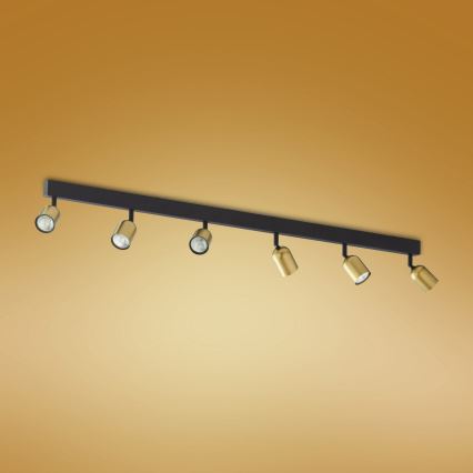 Foco TOP 6xGU10/10W/230V dourado/preto