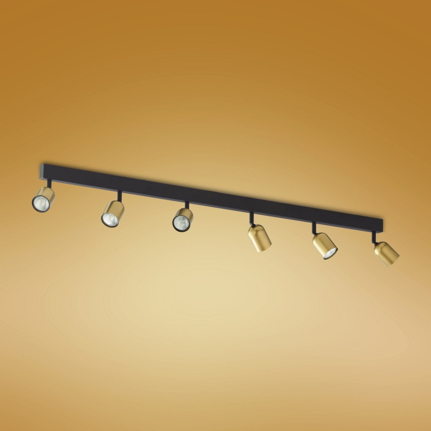 Foco TOP 6xGU10/10W/230V dourado/preto