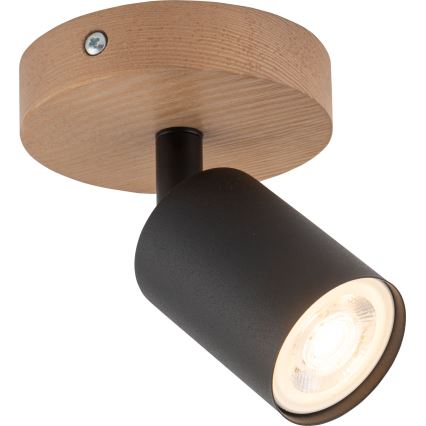 Foco TOP WOOD 1xGU10/10W/230V preto/madeira