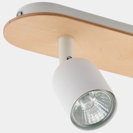 Foco TOP WOOD 2xGU10/10W/230V branco/madeira