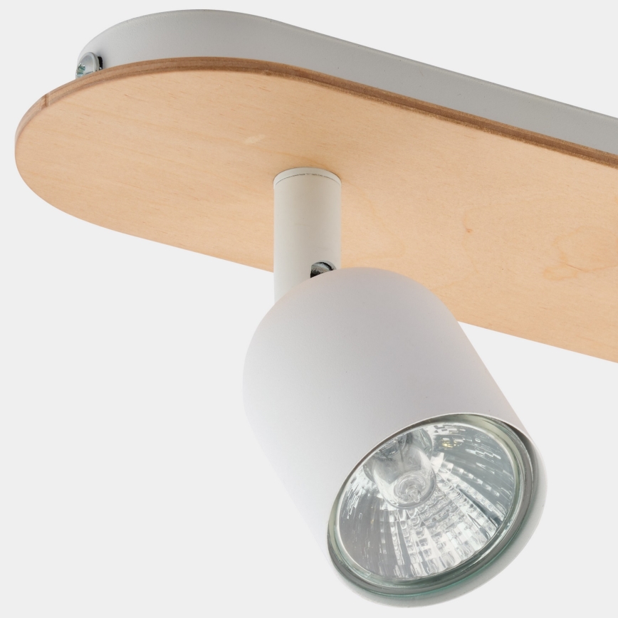 Foco TOP WOOD 2xGU10/10W/230V branco/madeira