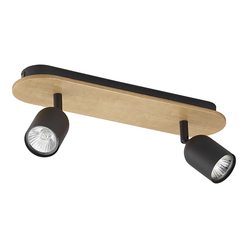 Foco TOP WOOD 2xGU10/10W/230V preto/madeira