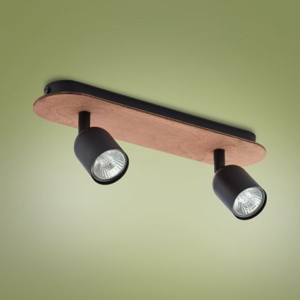Foco TOP WOOD 2xGU10/10W/230V preto/madeira