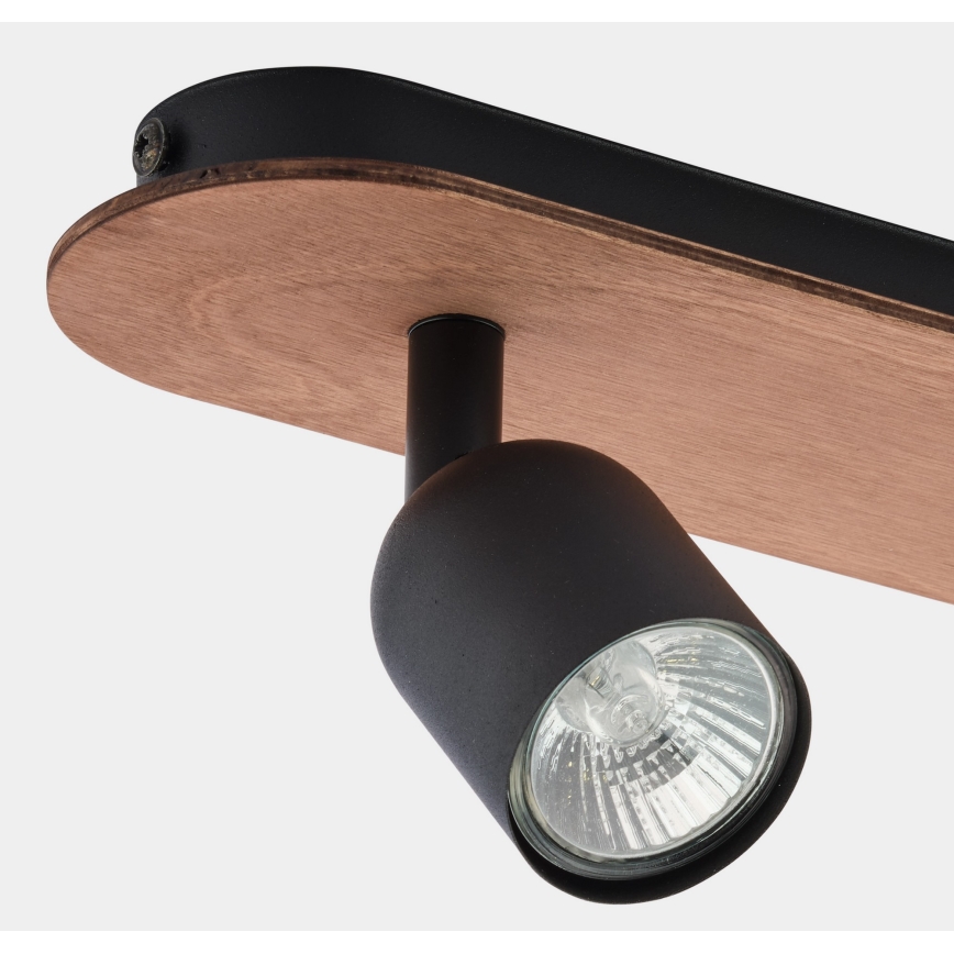 Foco TOP WOOD 2xGU10/10W/230V preto/madeira