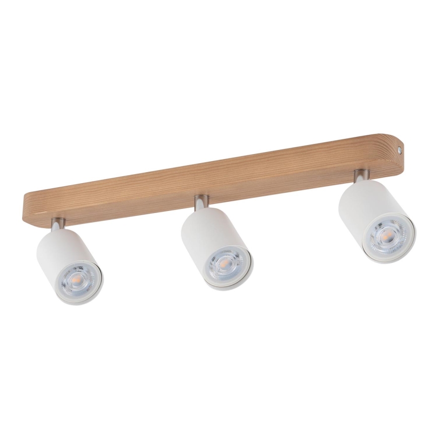 Foco TOP WOOD 3xGU10/10W/230V branco/madeira