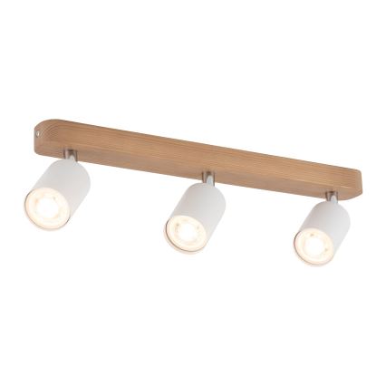 Foco TOP WOOD 3xGU10/10W/230V branco/madeira