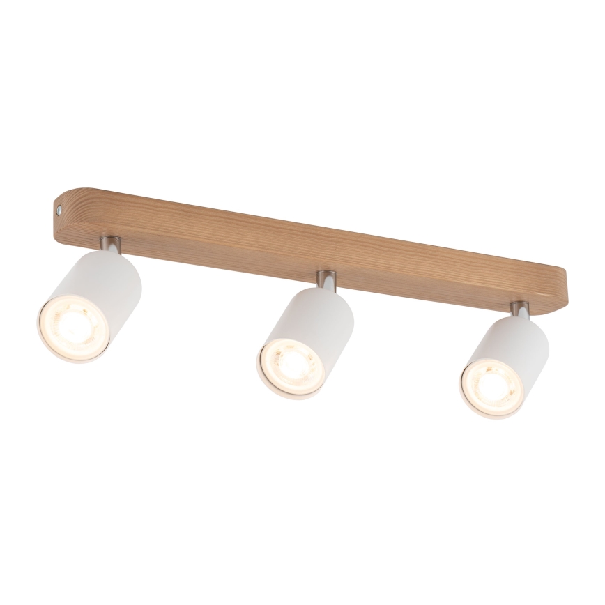 Foco TOP WOOD 3xGU10/10W/230V branco/madeira