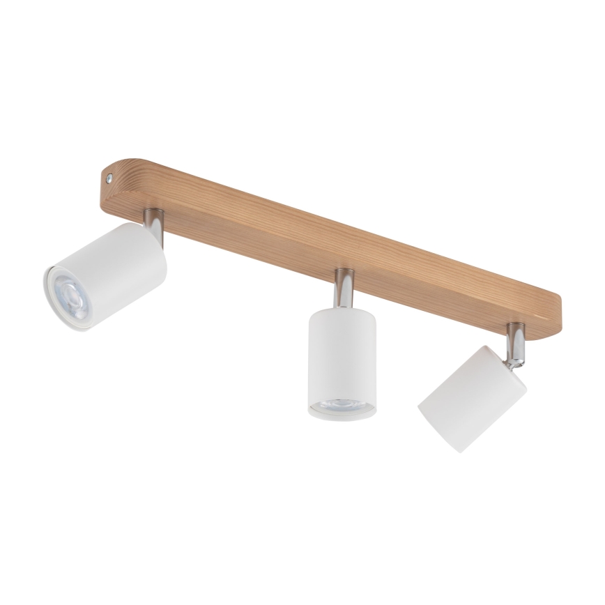 Foco TOP WOOD 3xGU10/10W/230V branco/madeira