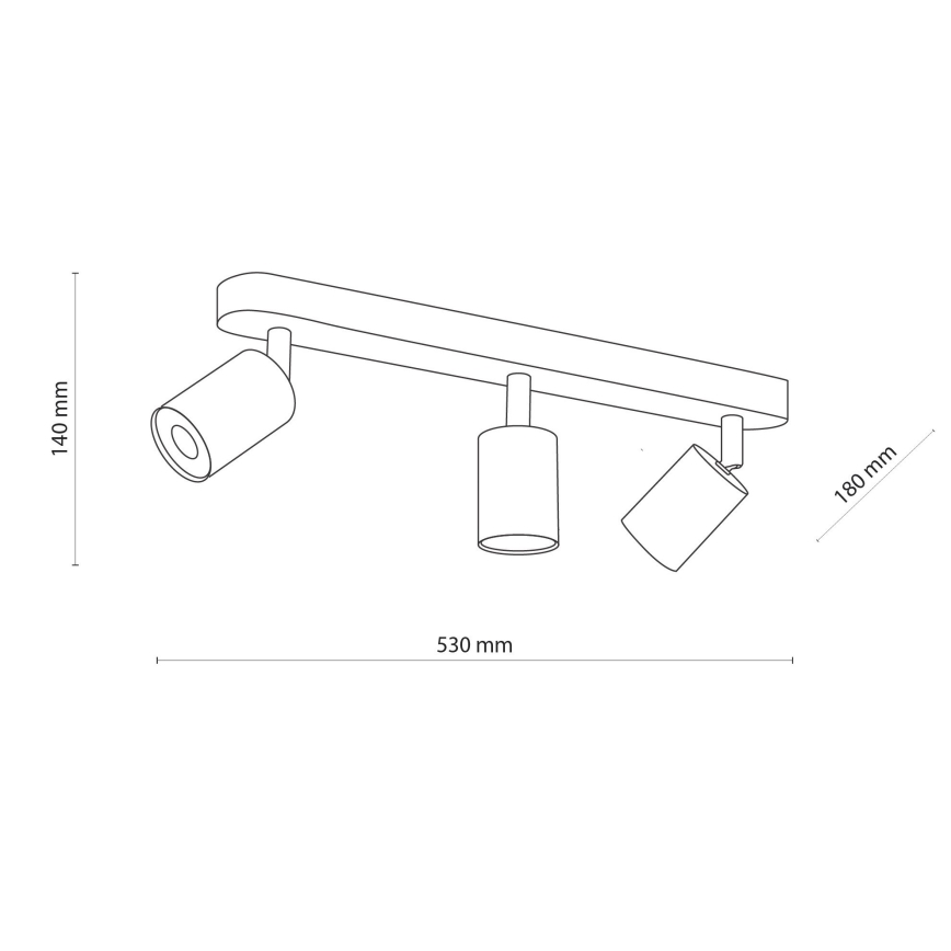 Foco TOP WOOD 3xGU10/10W/230V branco/madeira