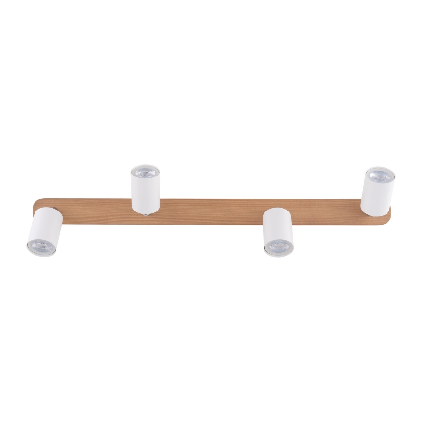 Foco TOP WOOD 4xGU10/10W/230V branco/madeira