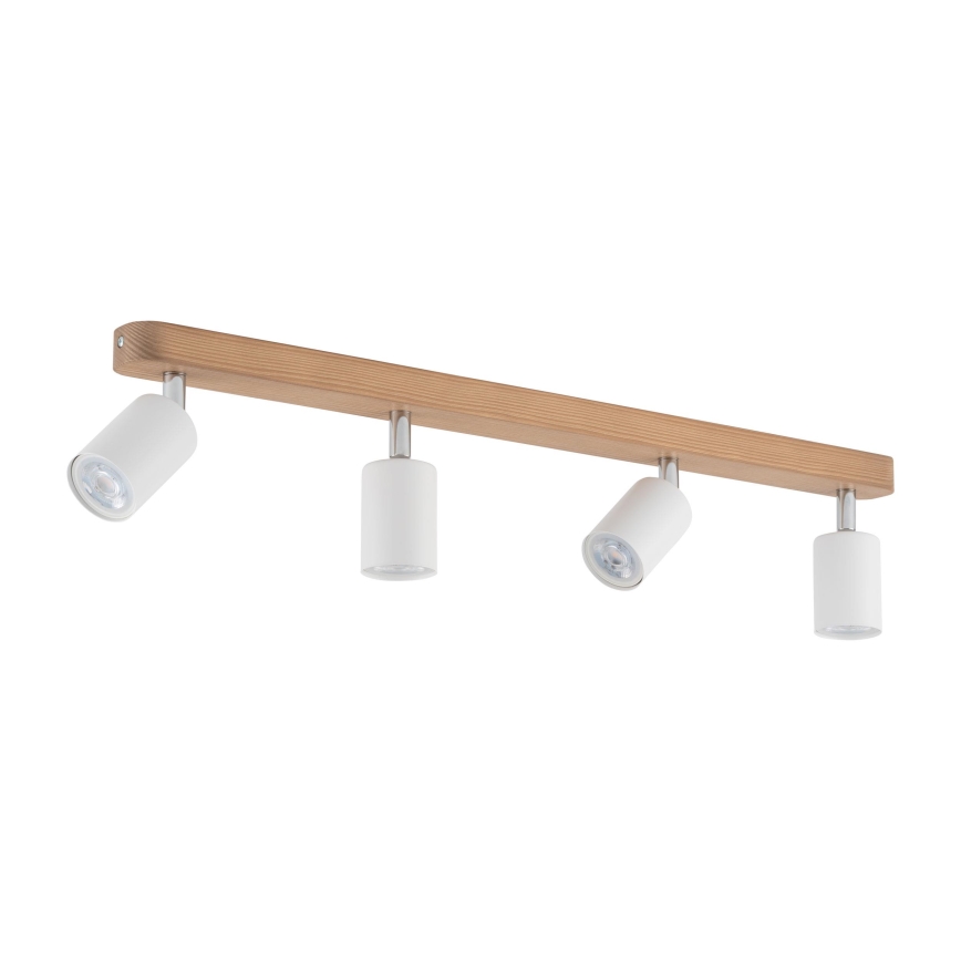 Foco TOP WOOD 4xGU10/10W/230V branco/madeira