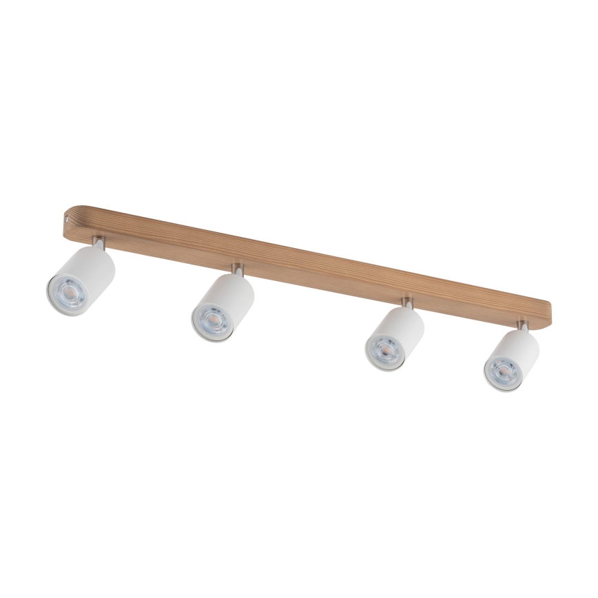 Foco TOP WOOD 4xGU10/10W/230V branco/madeira