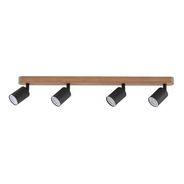 Foco TOP WOOD 4xGU10/10W/230V preto/madeira