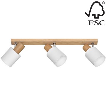 Foco TREEHOUSE 3xE27/25W/230V carvalho - certificado por FSC