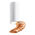 Foco TUBA 1xGU10/15W/230V branco/cobre